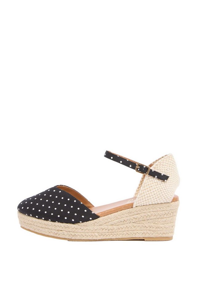 Lipsy zweiteilige Espadrilles, Kunstveloursleder Keilsandalette (1-tlg) (schwarz)