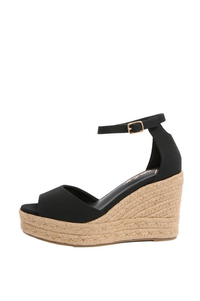 Lipsy zehenfreie Canvas-Espadrilles mit Keilabsatz Keilsandalette (1-tlg) (schwarz)