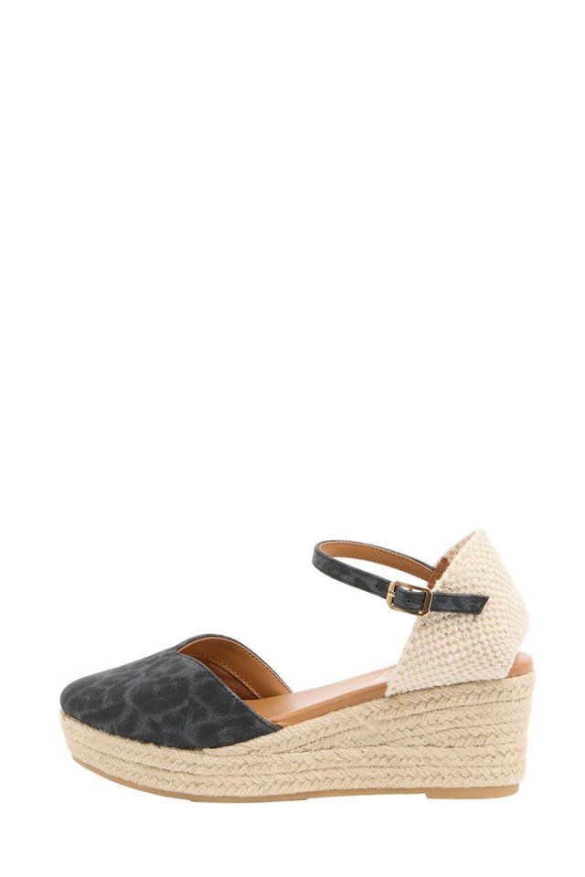 Lipsy zweiteilige Espadrilles, Kunstveloursleder Keilsandalette (1-tlg) (schwarz)