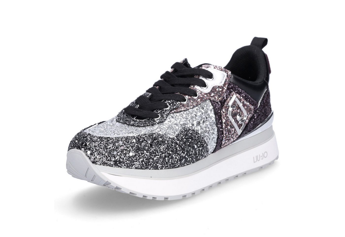 Liu Jo Damen Sneaker Maxi Wonder 01 silber schwarz Sneaker