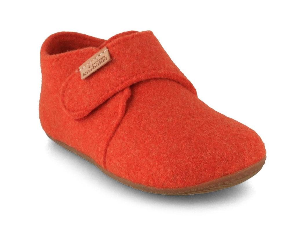 Living Kitzbühel Baby Klettschuh Filz, clementine, mädchen, jungen, winter Hausschuh Klettverschluss