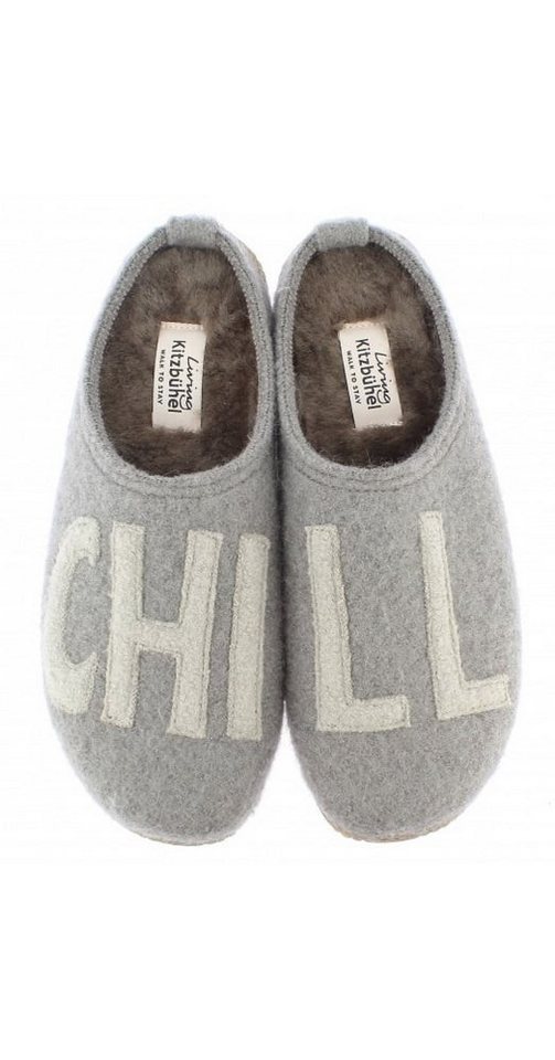 Living Kitzbühel Chill mit Lammfell (100% Schurwolle) grau Hausschuhe (Größe 36-42) Hausschuh
