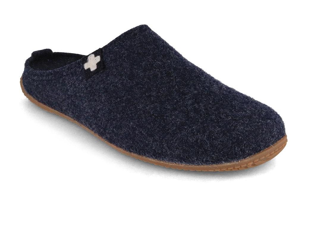 Living Kitzbühel Filz Pantoffel Gipfelkreuz denim, Wechselfußbett Hausschuh federleichte, luftige Konzeption