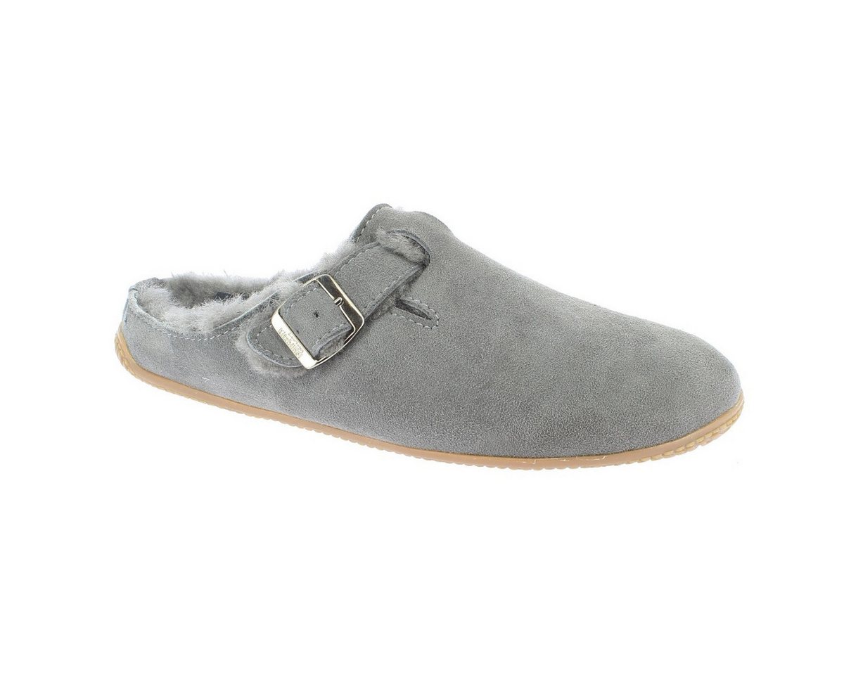 Living Kitzbühel Lederpantoffel Premium mit Lammfell stahlgrau (Größe 41-46) Hausschuh