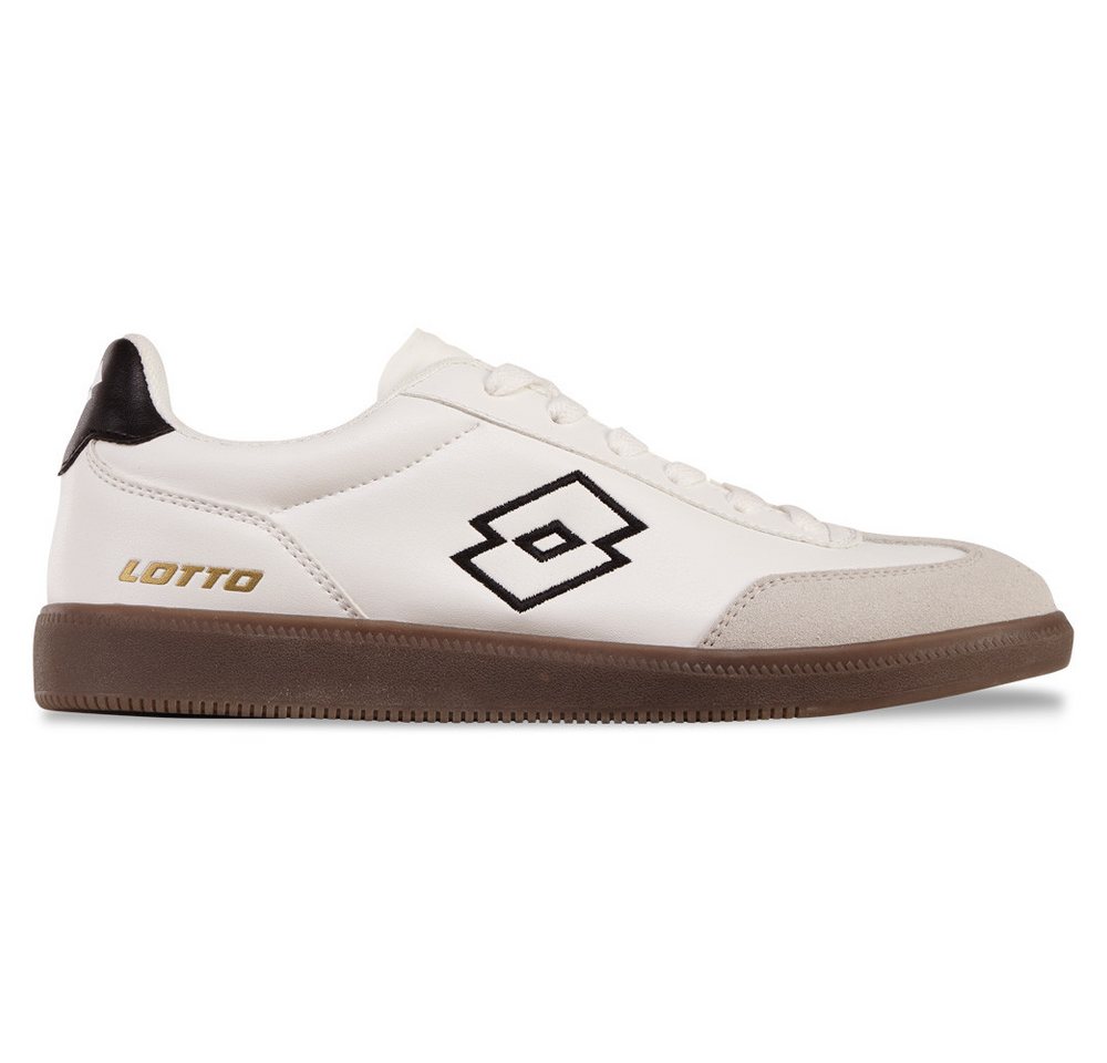 Lotto Sneaker - mit Zehenkappe aus tierfreiem Velours (weiß/schwarz)