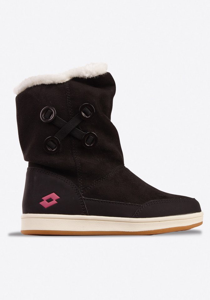 Lotto Winterboots Winterschuhe, Winterstiefel, Snowboots, gefüttert mit Reißverschluss (schwarz/rosa)