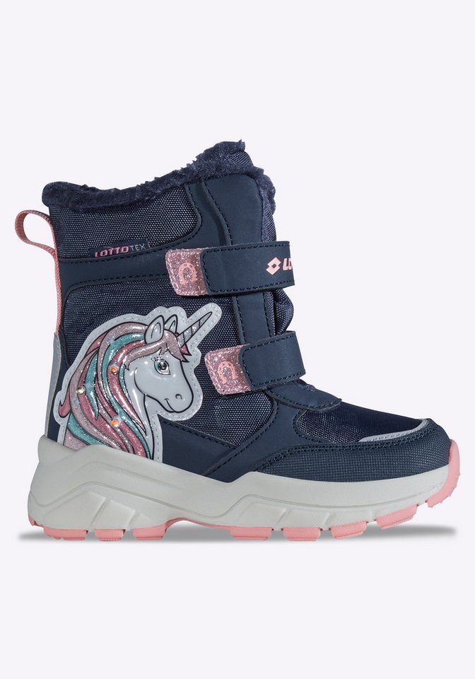 Lotto Winterboots Winterschuhe, Winterstiefel, wasserdicht & mit Blinkfunktion (blau/rosa)