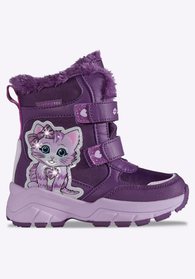 Lotto Winterboots Winterschuhe, Winterstiefel, wasserdicht & mit Blinkfunktion (lila)