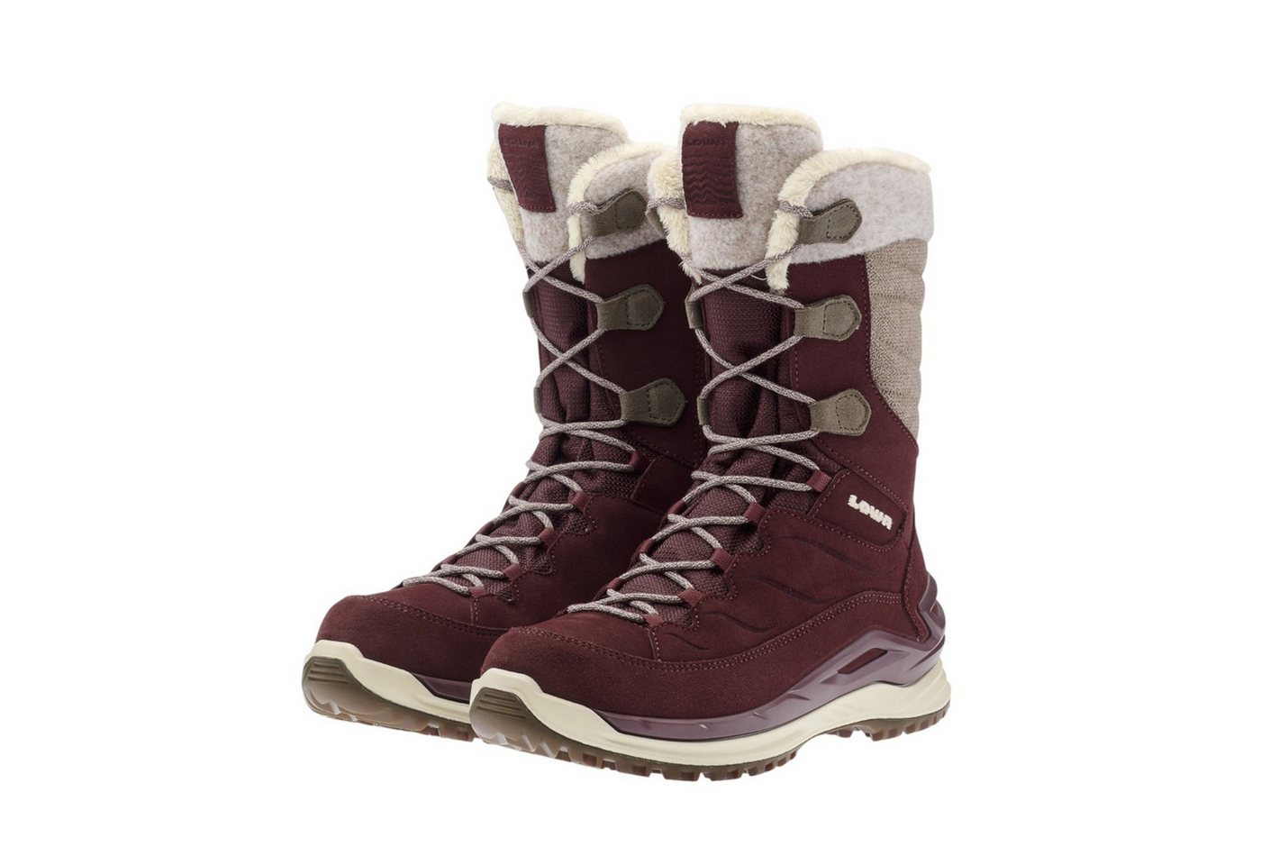 Lowa Barina EVO GTX (Veloursleder, wasserdicht) 2025 rot/beige Damen Winterstiefel