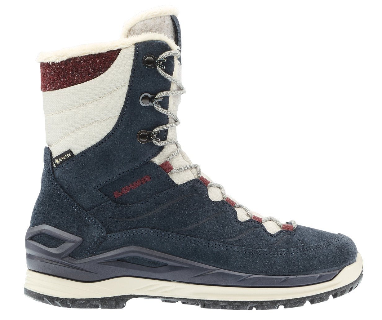 Lowa Calceta EVO GTX (Veloursleder, wasserdicht) navyblau/beige Damen Winterstiefel