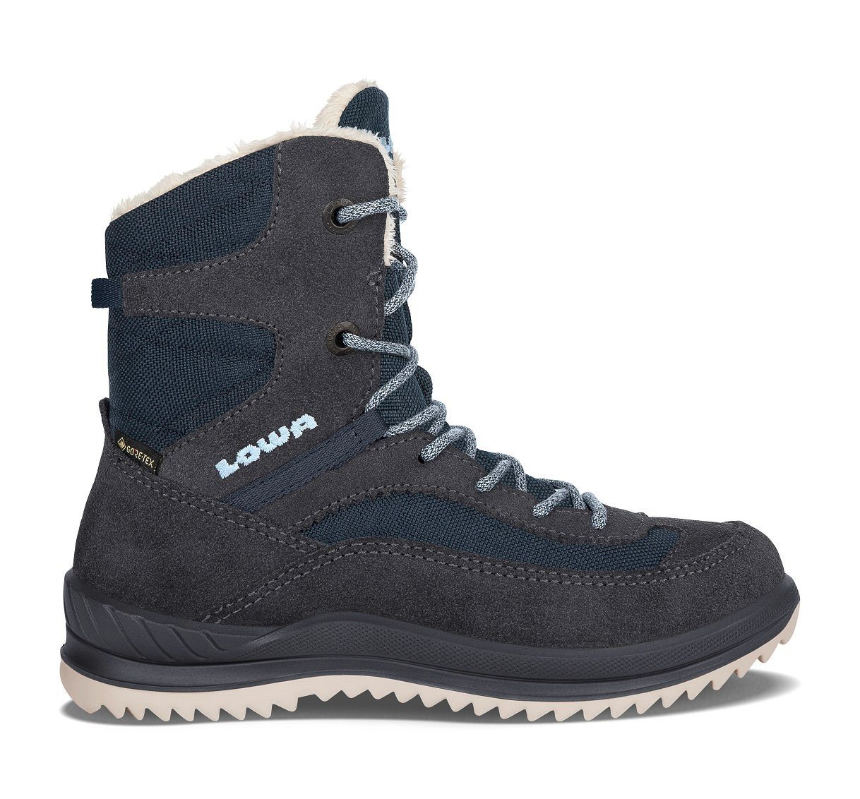 Lowa Ella GTX (Veloursleder, wasserdicht) navy/eisblau Mädchen Winterstiefel