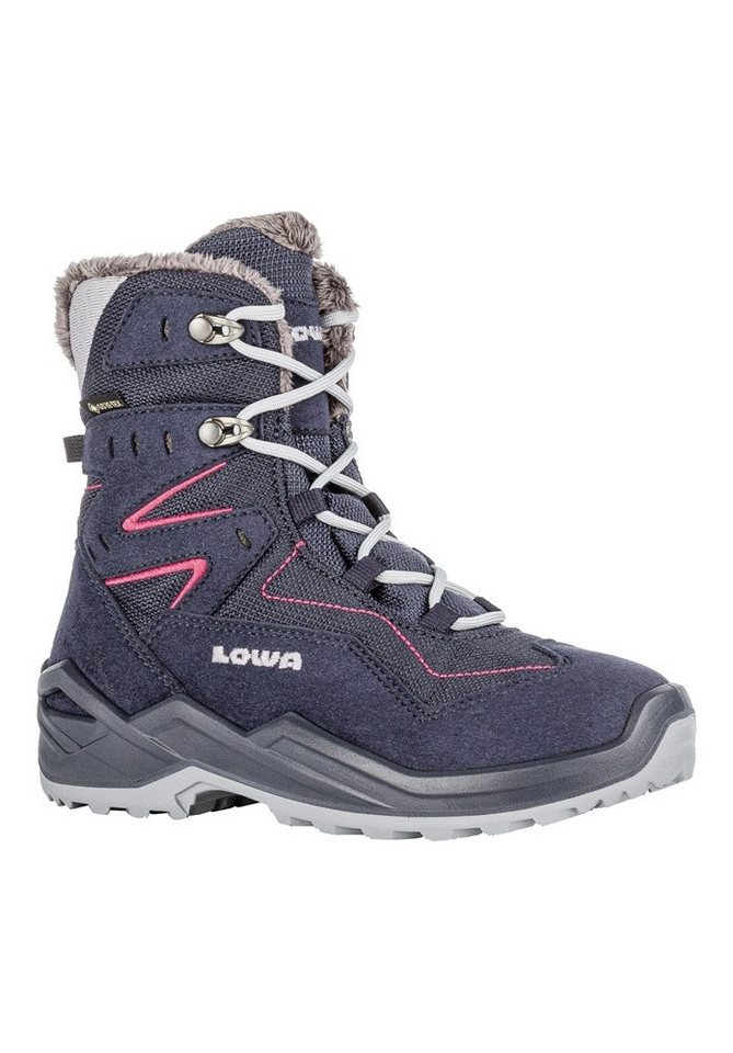 Lowa Lino GTX High (Veloursleder/Textil, wasserdicht) 2024 navyblau/fuchsia Winterstiefel