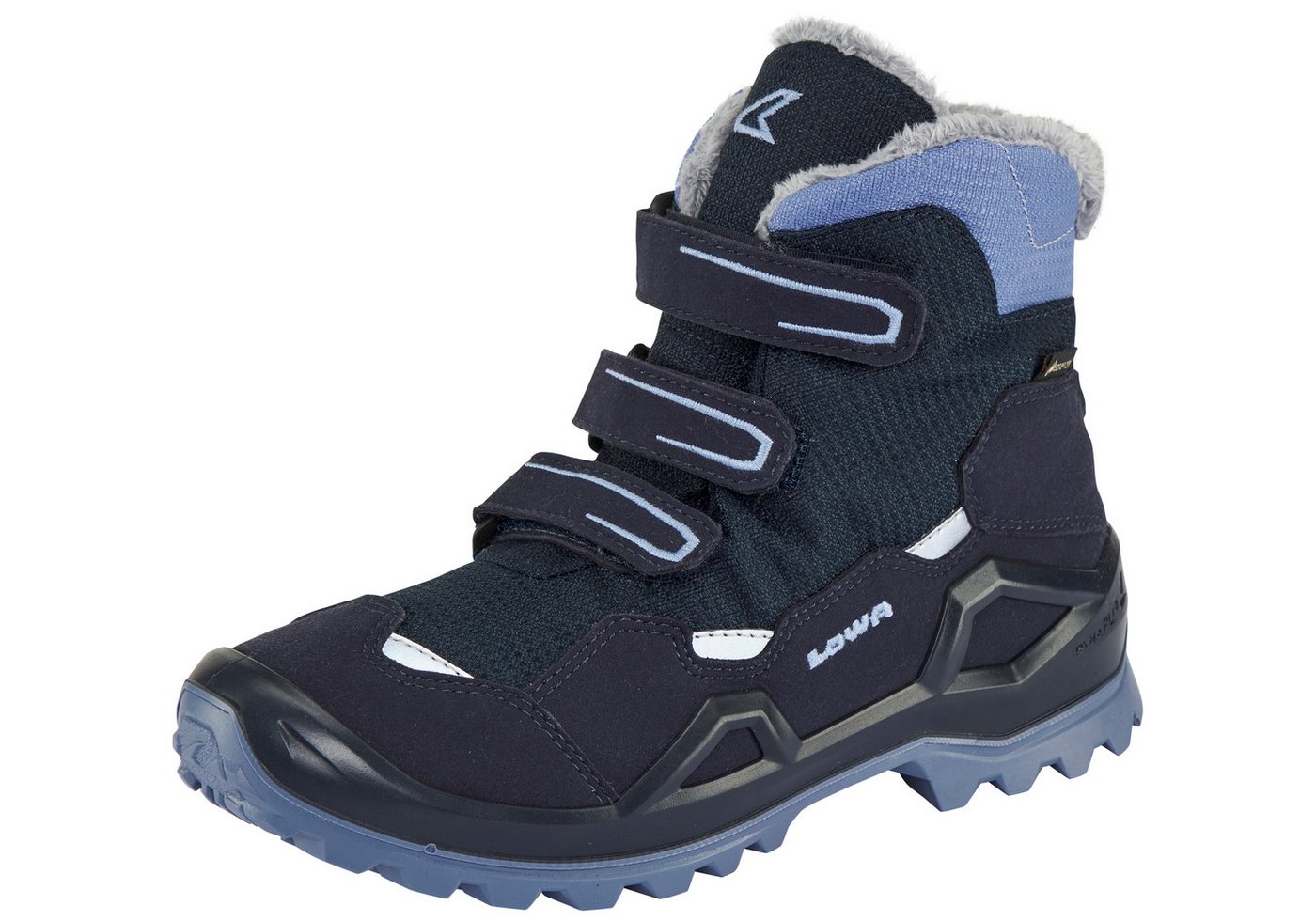 Lowa MILO EVO GORE-TEX MID JR Winterstiefel Winterschuhe, Winterboots, Snowboots, wasserdicht, gefüttert (blau)