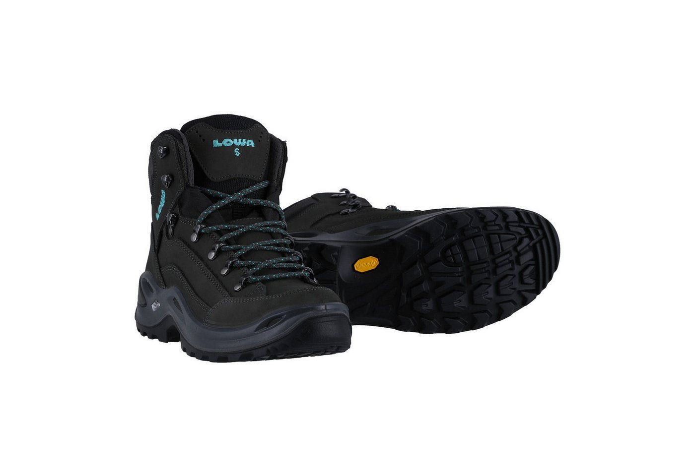 Lowa Renegade Mid S GTX (All-Terrain, wasserdicht, schmal) asphalt/türkis Wanderschuh