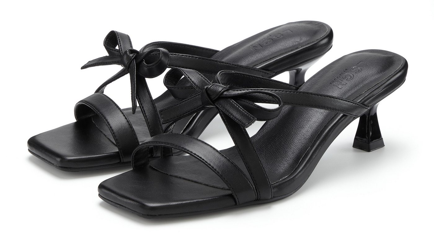 LSCN by LASCANA Pantolette Mule, Sandale, offener Schuh, in Karree-Form mit Kitten-Heel (schwarz)