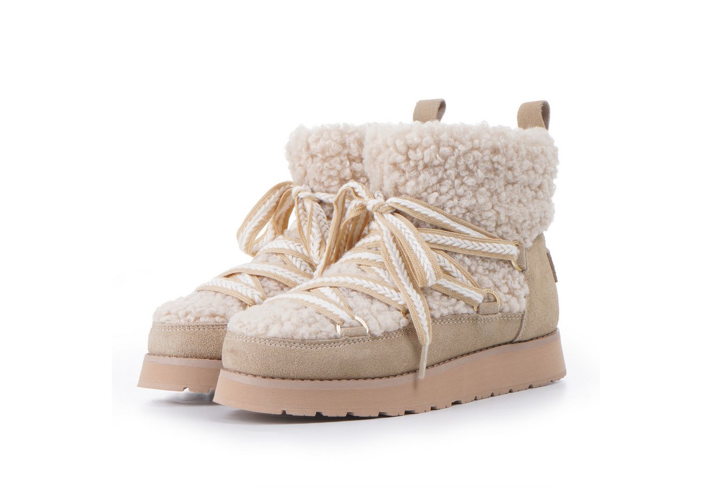 LUHTA IHANA MS Schlupfboots wasserdicht, gefüttert, mit Schnürung (beige)
