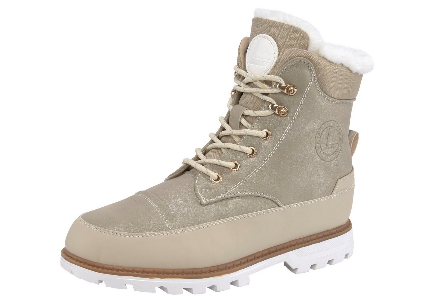 LUHTA REILU MS Winterboots mit Gummilaufsohle, gefüttert, mit Schnürung (beige)