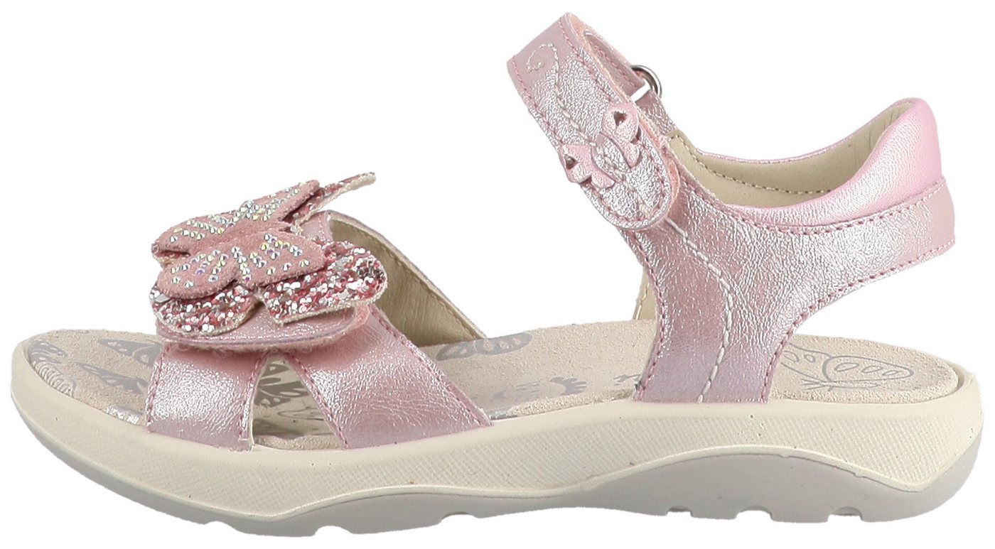 Lurchi Farfalla Sandale, Klettschuh mit Strasssteinen, Größenschablone zum Download (rosé)