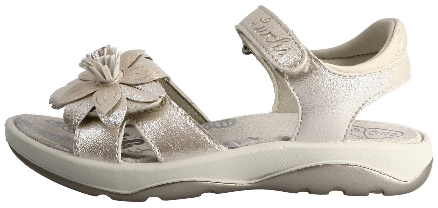 Lurchi Flora Sandale Sandalette mit Blumenverzierung, Größenschablone zum Download (silber)