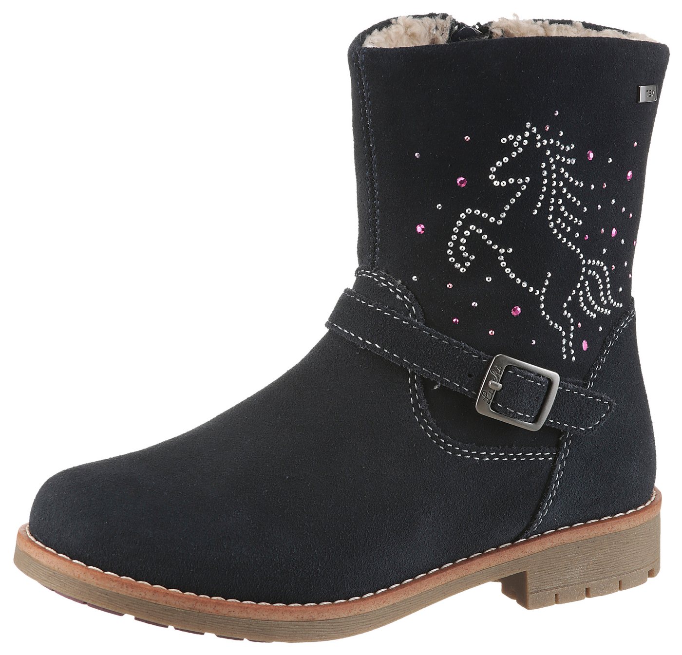 Lurchi Freya TEX, WMS mittel Winterboots Stiefel mit Glitzer-Pferd, Größenschablone zum Download