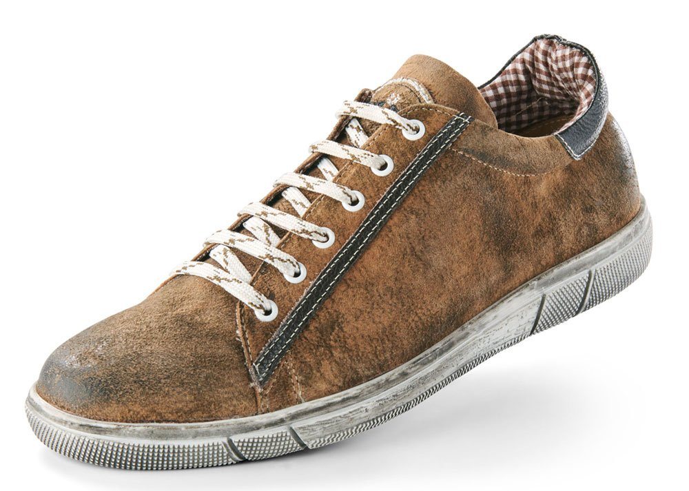 Maddox Herren Trachten Leder Schuhe "Siegfried", Wood Braun Sneaker