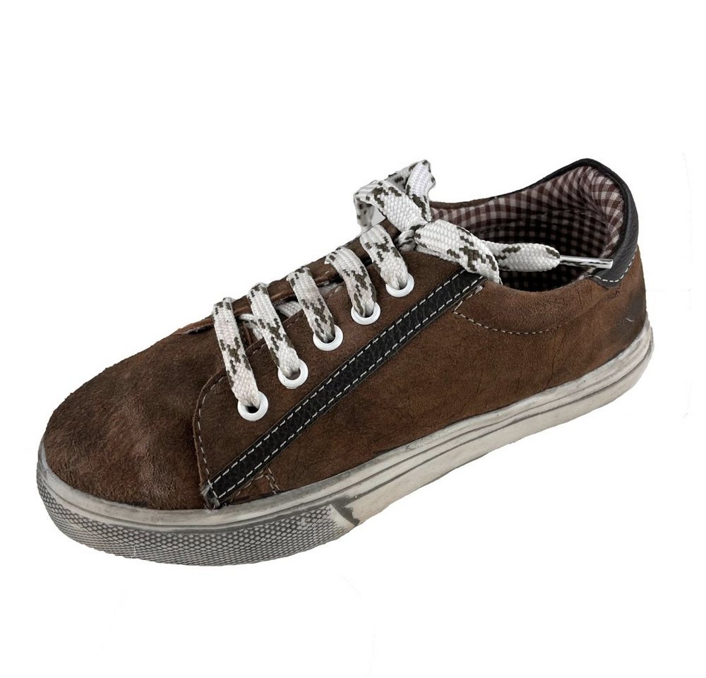 Maddox Kinder Leder Schuhe Sneaker 'Oskar" - Braun Nappato Wood Sneaker