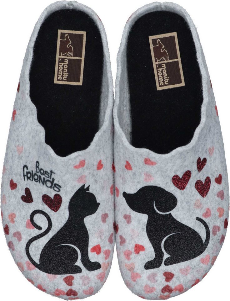 Manitu-Home Hausschuhe Hausschuh aus Filz (grau)