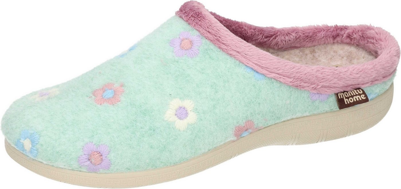Manitu-Home Hausschuhe Hausschuh aus Flauschstoff (grün)