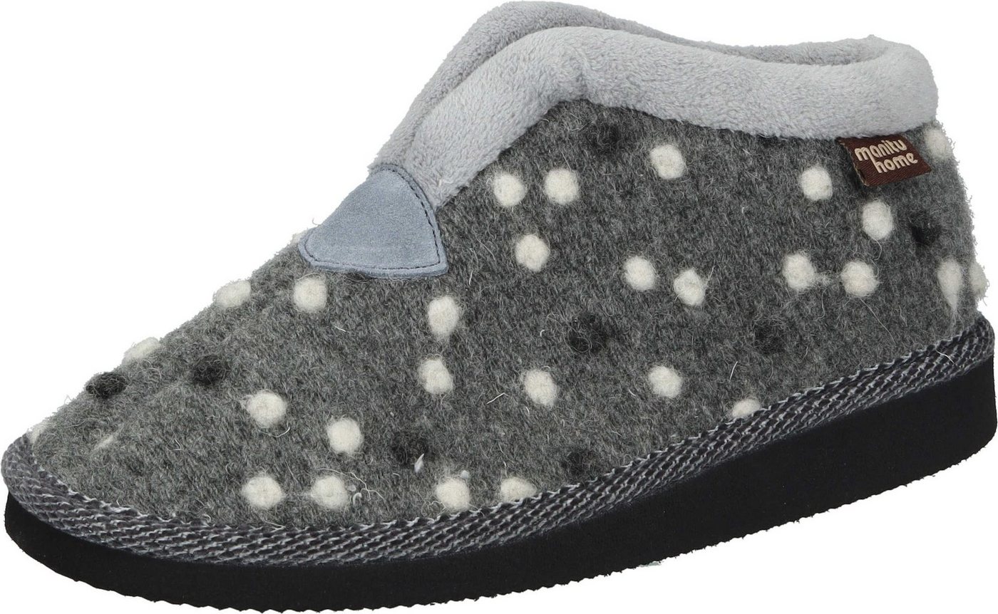 Manitu-Home Hausschuhe Hausschuh aus Textil (grau)