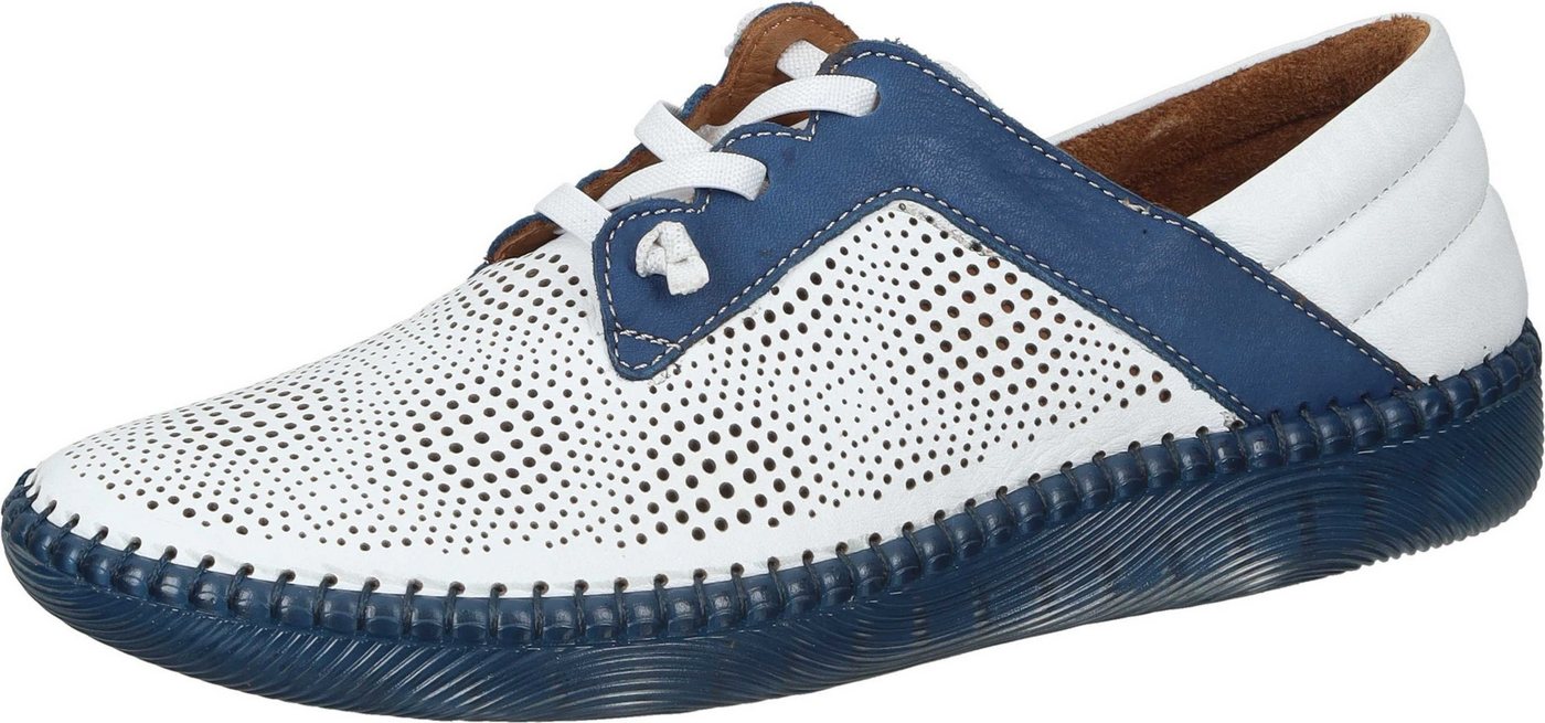 Manitu Slipper Schnürschuh aus echtem Leder (blau)