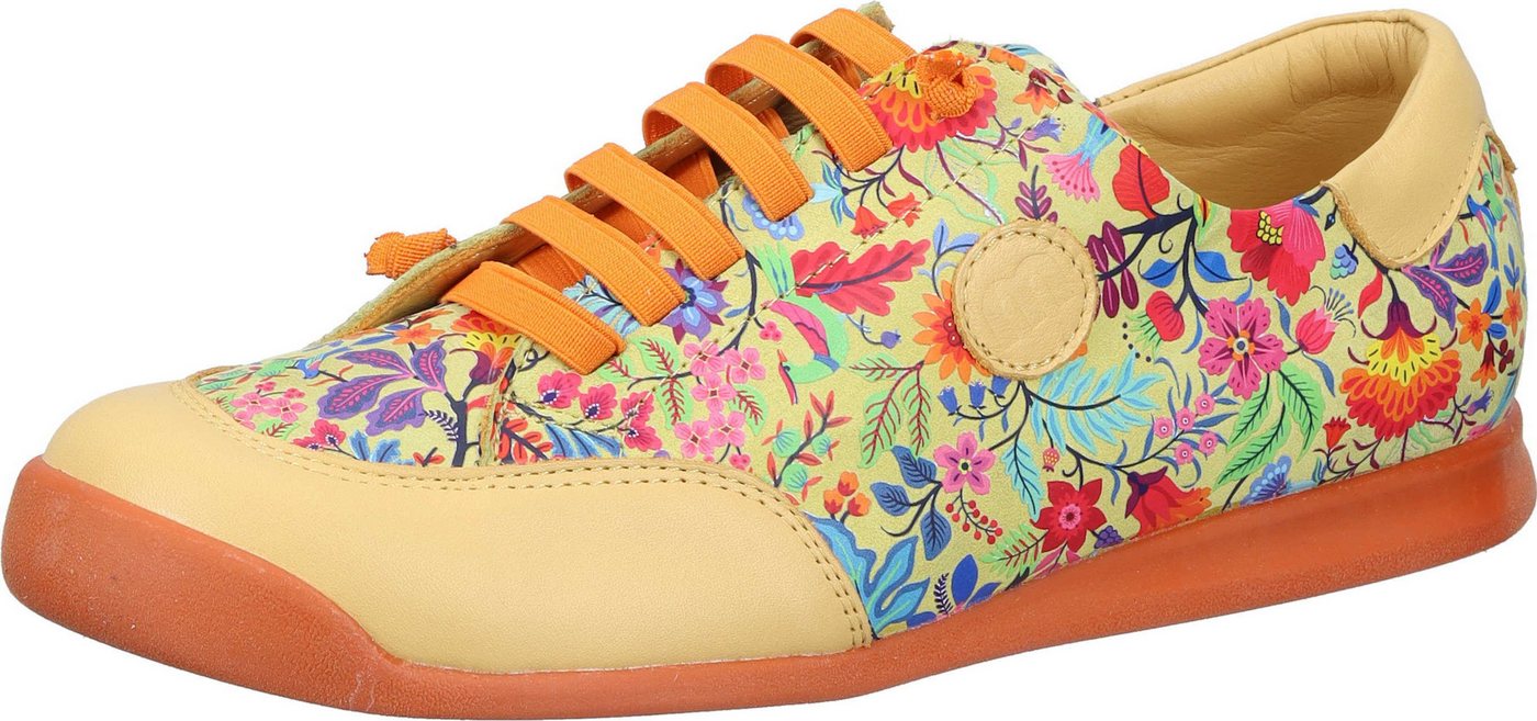 Manitu Slipper Schnürschuh aus echtem Leder (gelb)