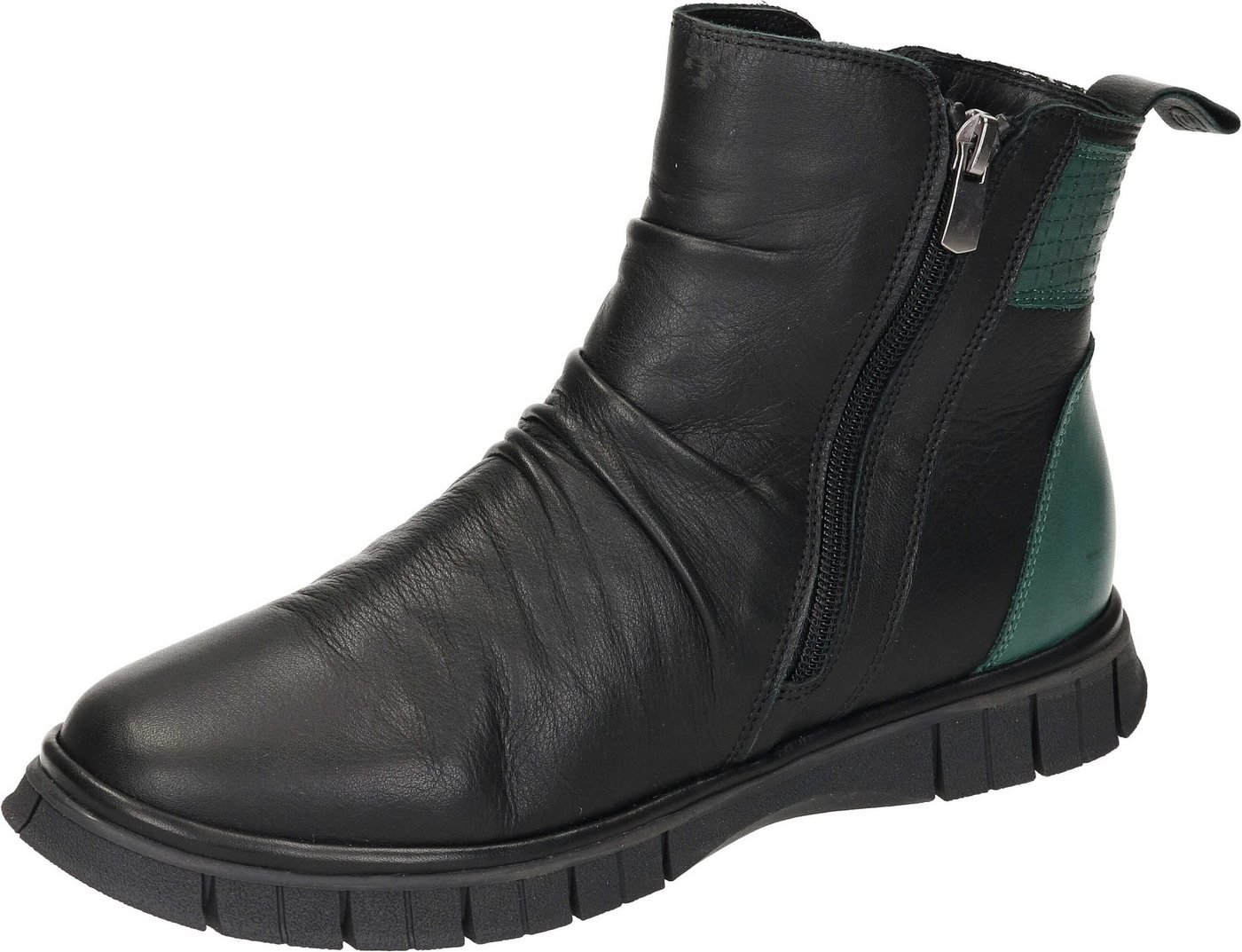 Manitu Stiefeletten Stiefelette aus echtem Leder (schwarz)
