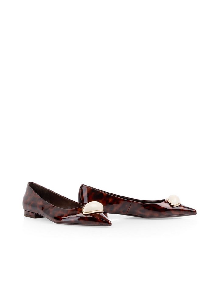 Marc Cain Ballerina Blockabsatz, Pumps mit edlem Schmuckstein