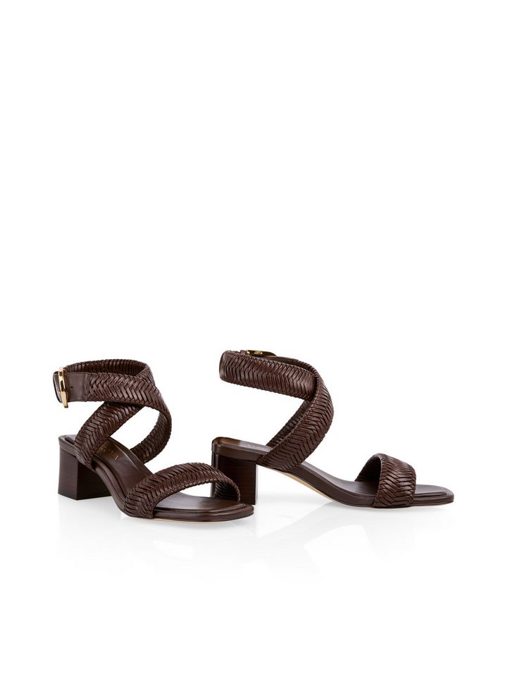 Marc Cain Collections Blazing Sun Sandalette Blockabsatz, Sommerschuh, Riemchensandale mit geprägten Bandagen