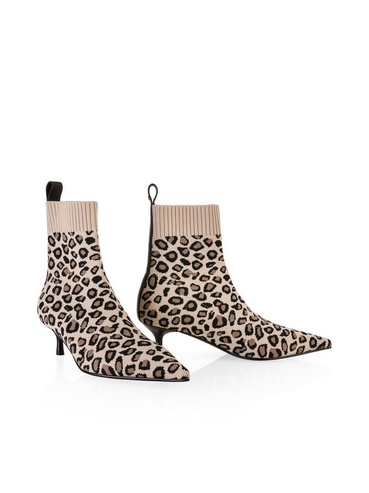 Marc Cain Collections Feminine Rigour Stiefelette Stiletto, Kitten Heel mit Sockenschaft zum Schlupfen