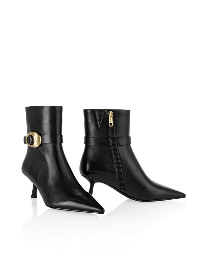 Marc Cain Collections Feminine Rigour Stiefelette Stiletto, Kitten Heel mit Zierschnalle und Reißverschluss