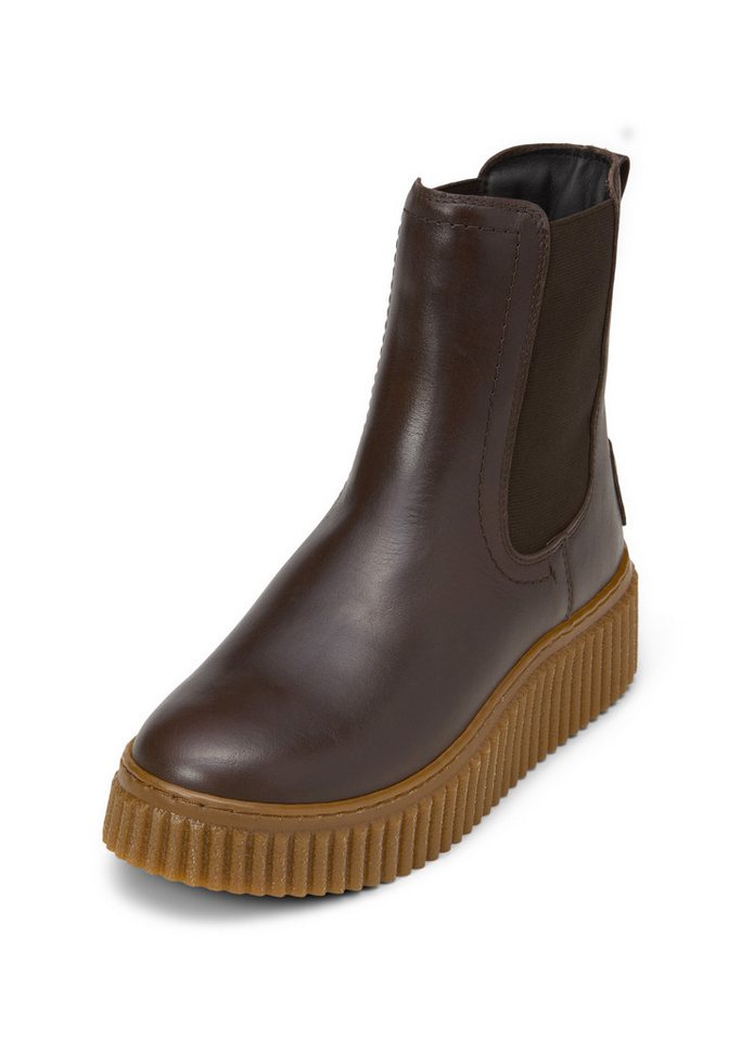 Marc O'Polo aus edlem Rindleder Chelseaboots (dark earth)