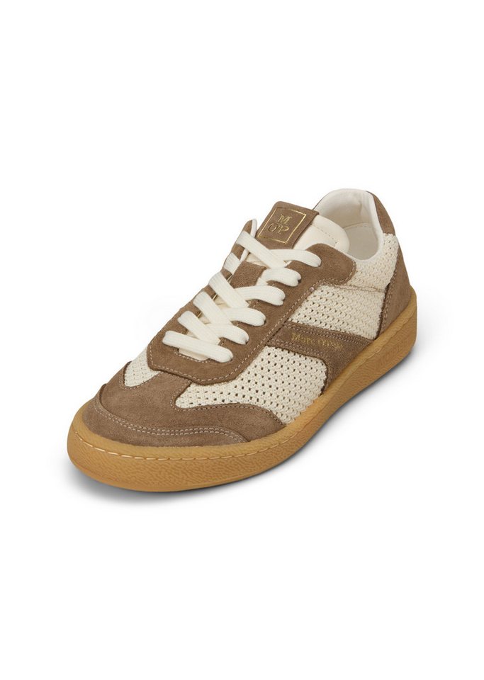 Marc O'Polo aus edlem Rindleder mit Häkeleinsätzen Sneaker (braun)