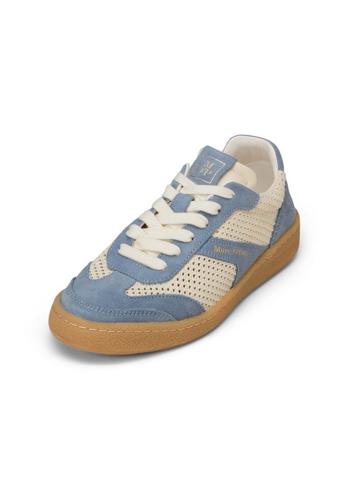 Marc O'Polo aus edlem Rindleder mit Häkeleinsätzen Sneaker (blau)