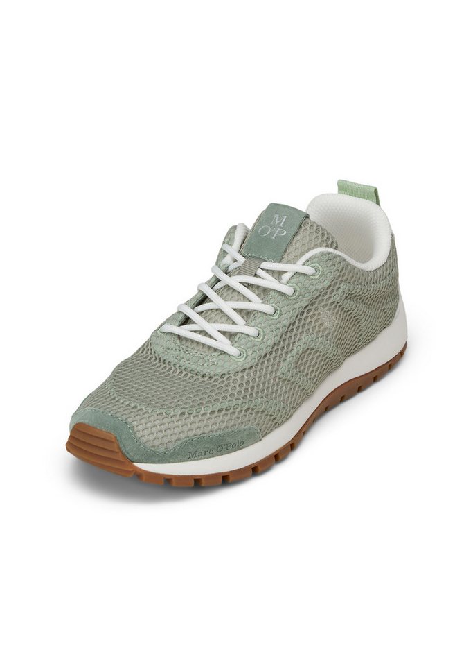 Marc O'Polo aus edlem Rindleder und Mesh-Einsatz Sneaker (Fresh Sage)