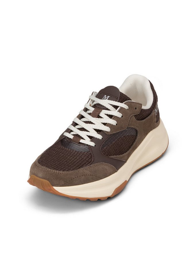 Marc O'Polo aus Rindleder mit Mesh-Einsatz Sneaker (Burnt Coffee)
