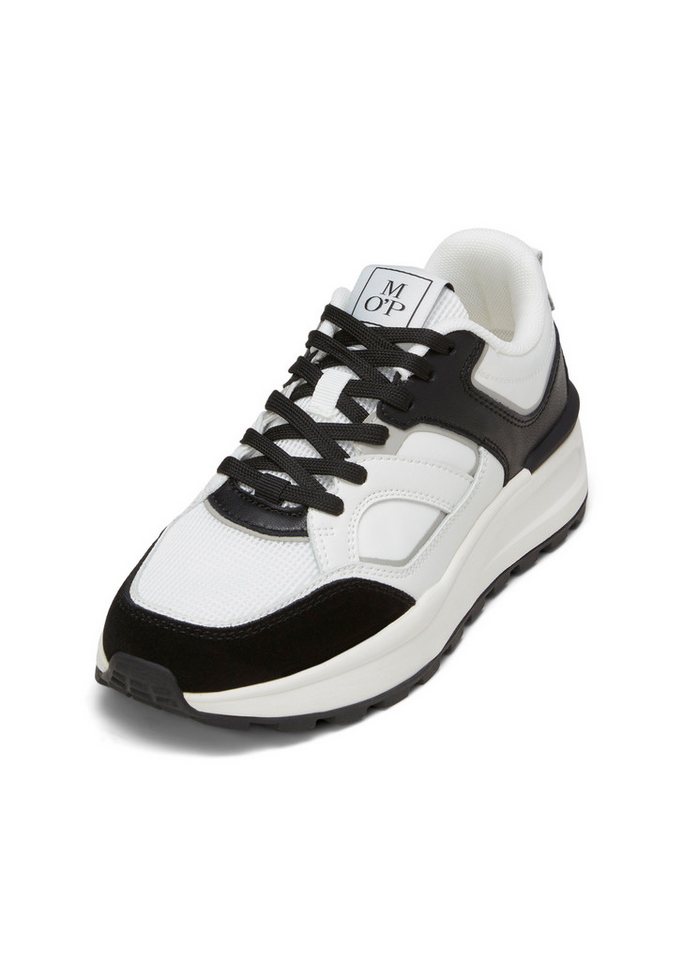 Marc O'Polo aus Rindleder und Mesh Sneaker (weiß/schwarz)