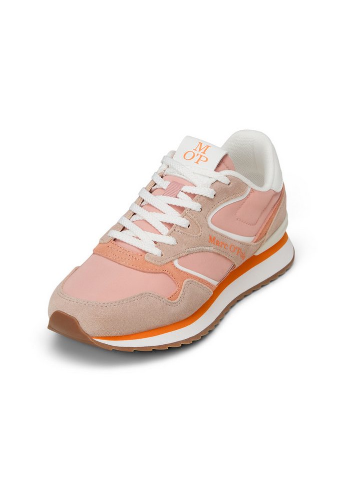Marc O'Polo aus Rindleder und Nylon Sneaker (beige/rosa)