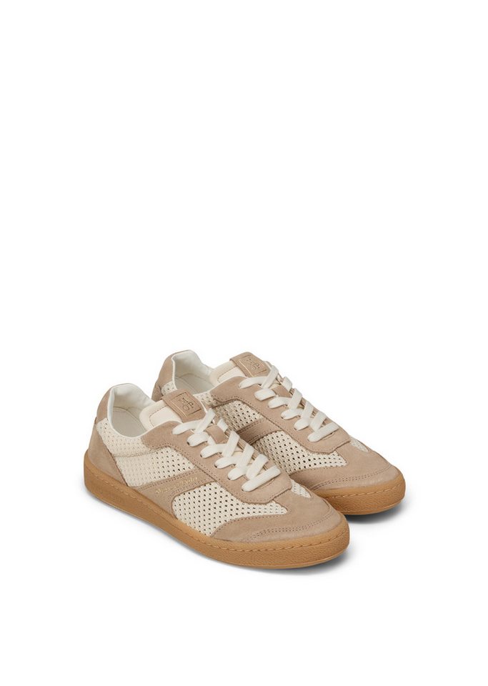 Marc O'Polo Court Sneaker Basket Sneaker, Halbschuh, Schnürschuh mit Memory Foam (beige)