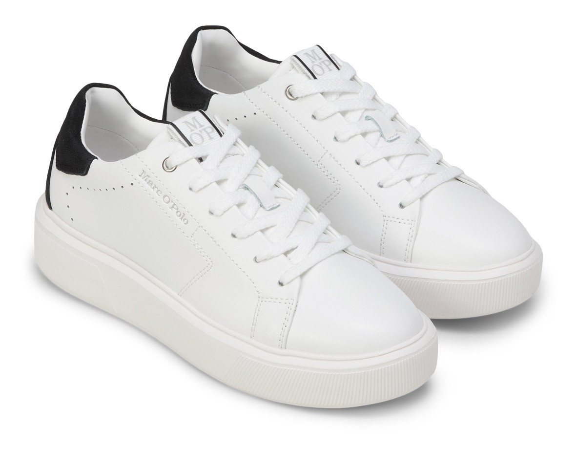 Marc O'Polo Kaira Plateausneaker Schnürschuh, Halbschuh, Freizeitsneaker mit Memory Foam (schwarz/weiß)