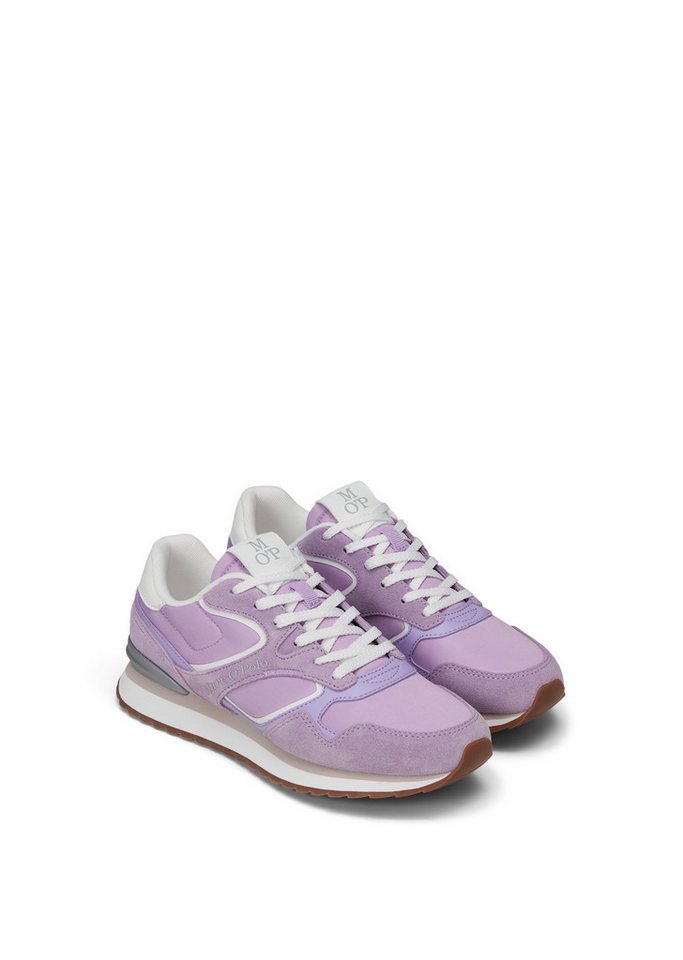 Marc O'Polo Maxima Sneaker Halbschuh, Schnürschuh, Freizeitsneaker mit Memory Foam (grau/lila)