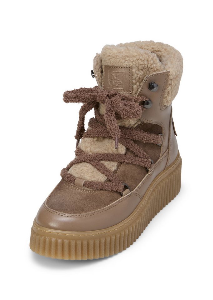 Marc O'Polo mit flauschigem Teddyfutter Stiefelette (braun)
