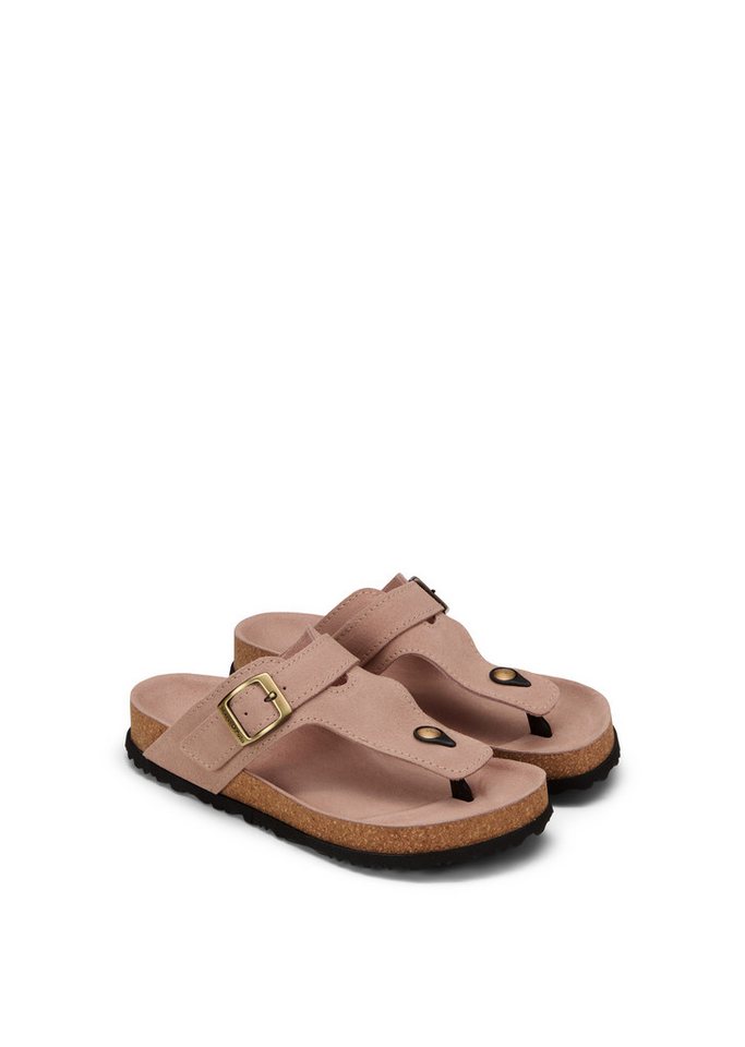 Marc O'Polo Quinn Zehentrenner Sommerschuh, Urlaubsschuh, Strandschuh mit verstellbarer Schnalle (beige)