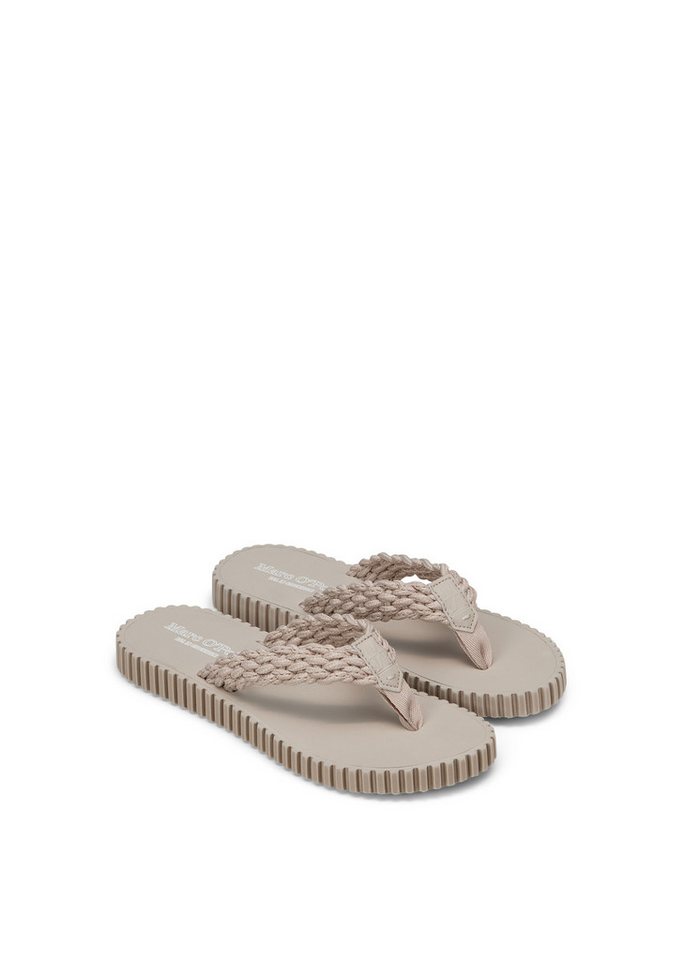 Marc O'Polo Sandy Zehentrenner Sommerschuh, Strandschuh, Flat mit weichem Zehengreifer (beige)