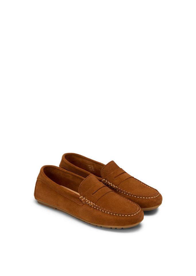 Marc O'Polo Selma Mokassin Slipper, Schlupfschuh, Loafer mit Memory Foam-Innensohle (braun)